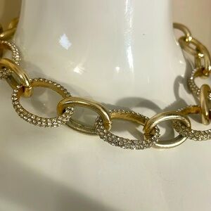 Gold diamond chunky necklace